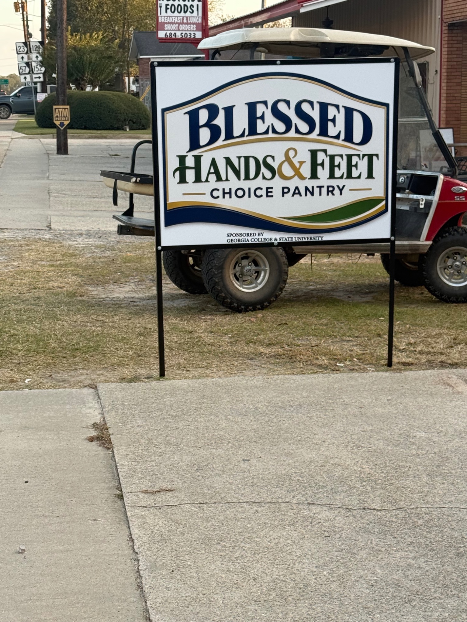 Blessed Hands and Feet Choice Pantry sign in Cobbtown